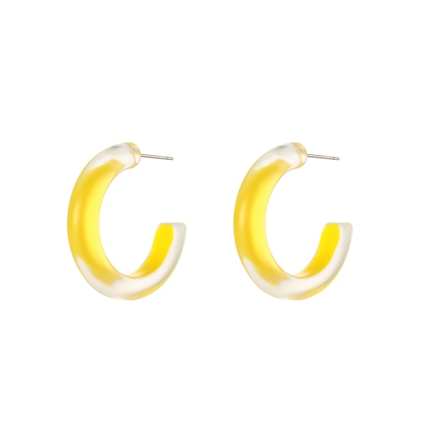 Candy Acrylic Glass Hoop Earrings