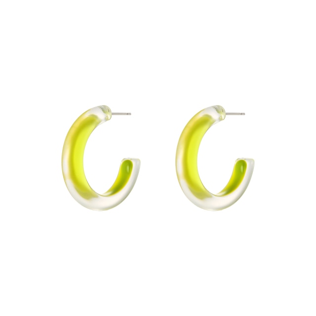 Candy Acrylic Glass Hoop Earrings