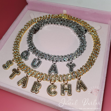 Custom Baguette + Curb Chain Name Necklace