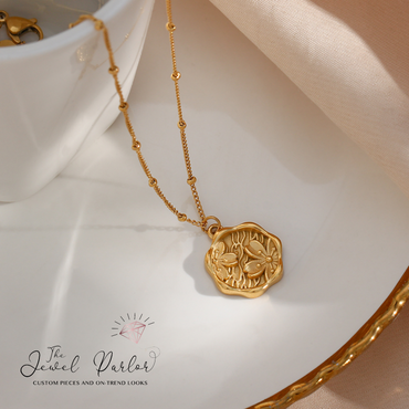 Cherry Blossom Flower 18K Gold-plated Pendant