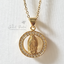 Virgin Mary Halo Necklace in Gold + Clear Crystals