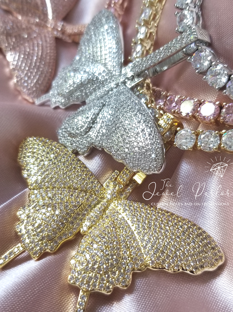 Papillon Pavé Butterfly Pendant + Tennis Chain