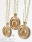 Gloria Virgin Mary Necklace in Gold + Clear Baguettes