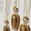 Crystal Mantilla Scalloped Edge Virgin Mary Necklace in Gold