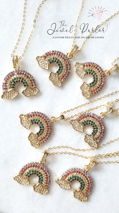 Over the Rainbow Pendant + Chain in Gold