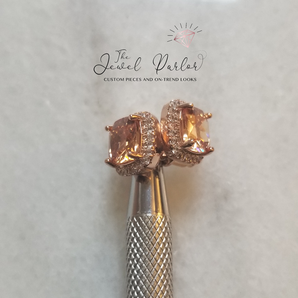 Priscilla Classic Crystal Stud Earrings in Silver or Rose Gold