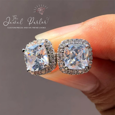 Priscilla Classic Crystal Stud Earrings in Silver or Rose Gold