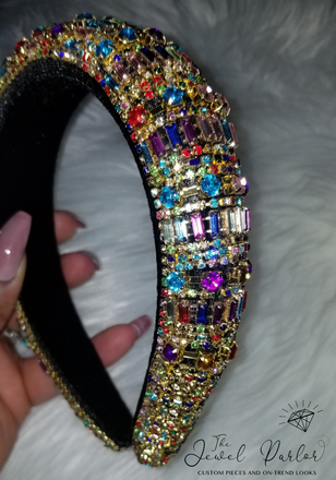 Saxony Multicolor Jeweled Padded Headband