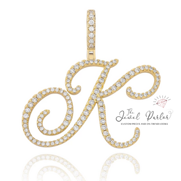 Crystal Bouclé Initial Letter Pendant