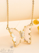 Evangeline Glass Butterfly Necklace • Clear