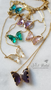 Evangeline Glass Butterfly Necklace • Blush