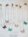 Evangeline Glass Butterfly Necklace • Teal