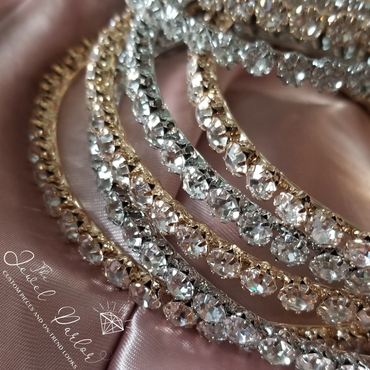 Nsozi Jumbo Crystal Hoop Earrings in Silver + Gold