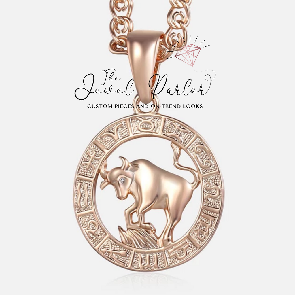 Rose Gold-Plated Horoscope Zodiac Sign Necklace