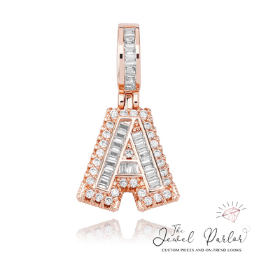 Mini Baguette Initial Letter Pendant