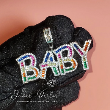 Rainbow Baguette Custom Nameplate