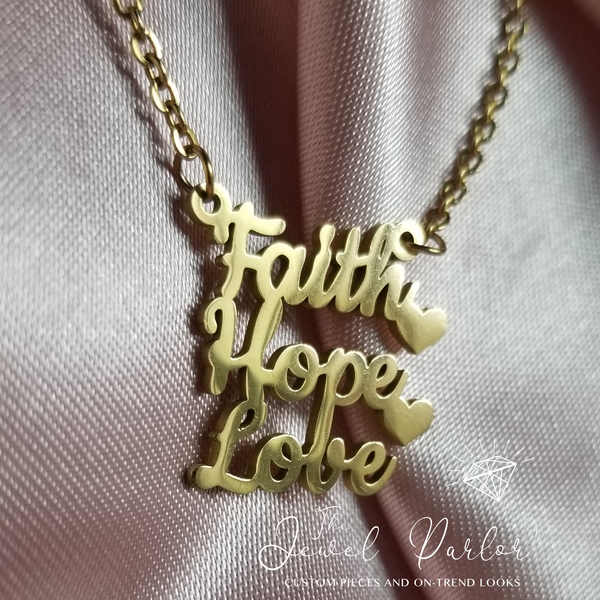 Faith, Love & Hope Pierced Loop Necklace – Henry D