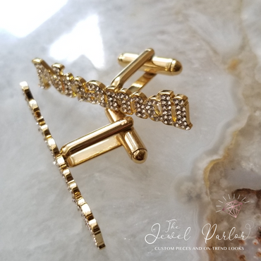Custom Cufflinks in Crystal Font