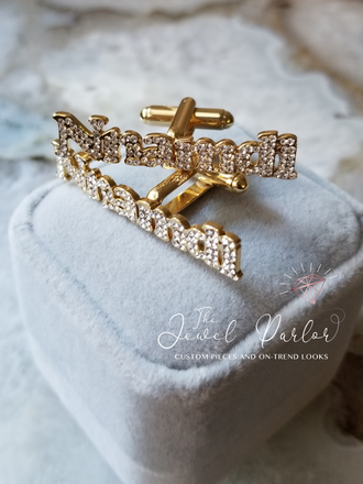 Custom Cufflinks in Crystal Font