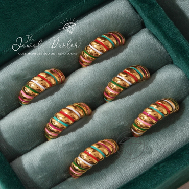 Gold Rainbow Croissant Ring