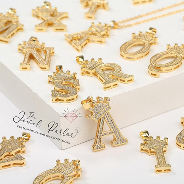 Crown Initial Letter Pendant