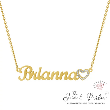 Crystal Heart Name Necklace | Custom