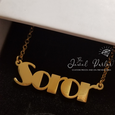 Sorority Necklace | SOROR in "Hattie" Font