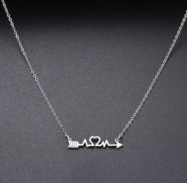 Love Struck Arrow Heart Beat Necklace