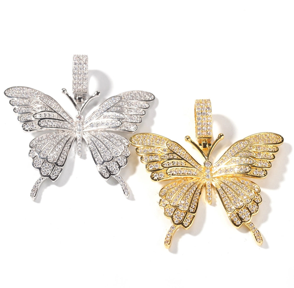 Monarchy Pavé Butterfly Pendant in Silver