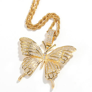 Monarchy Pavé Butterfly Pendant in Gold
