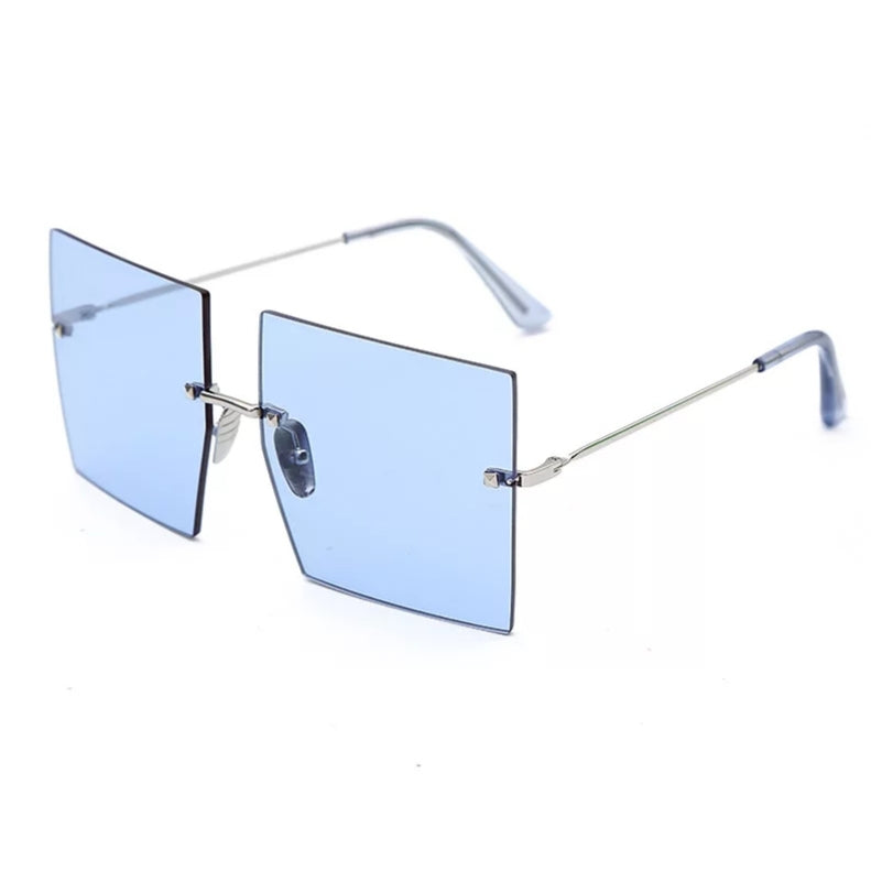 Square Up Rimless Colored Lens Sunglasses