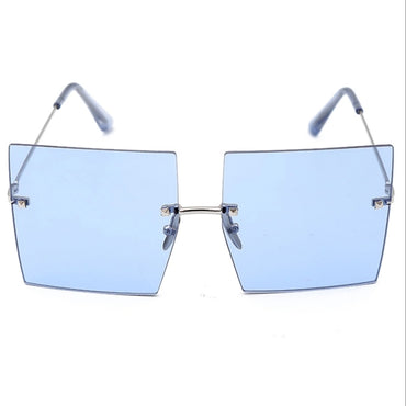 Square Up Rimless Colored Lens Sunglasses