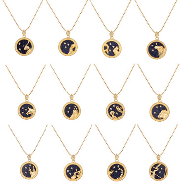 Blue Sandstone Star Sign Horoscope Zodiac Necklace