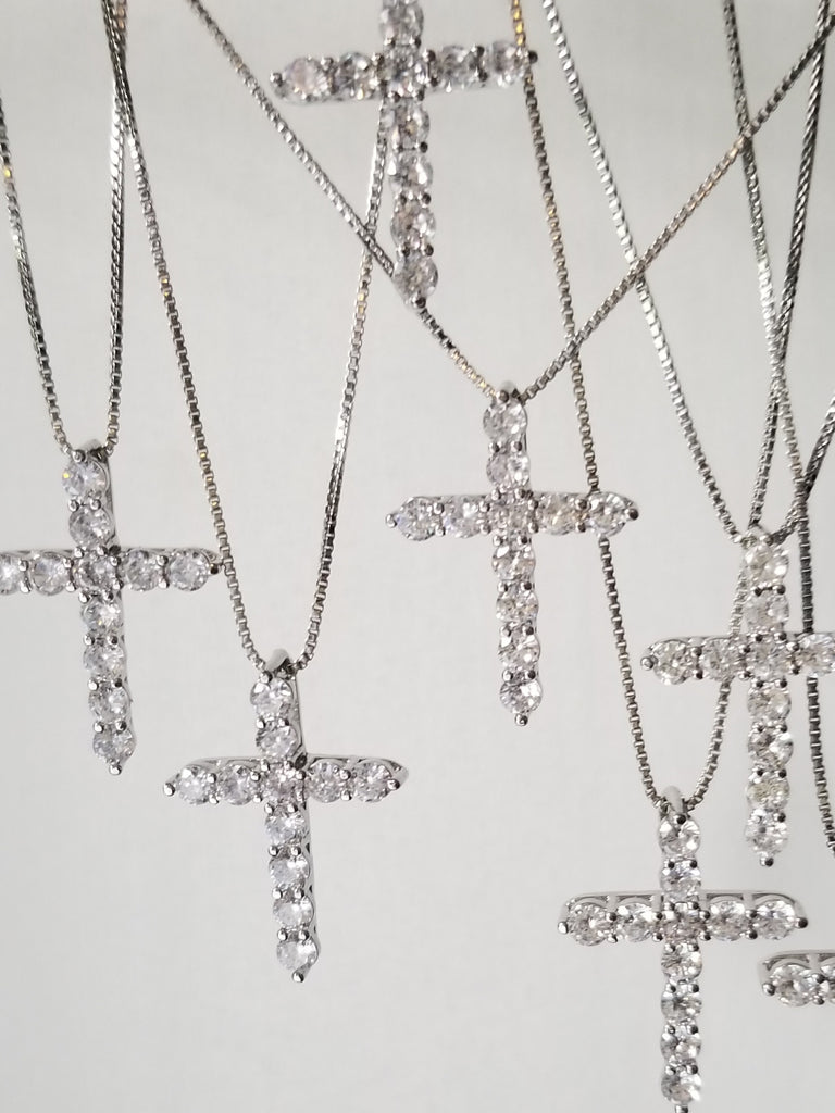Milagro Crystal Cross Pendant + Chain