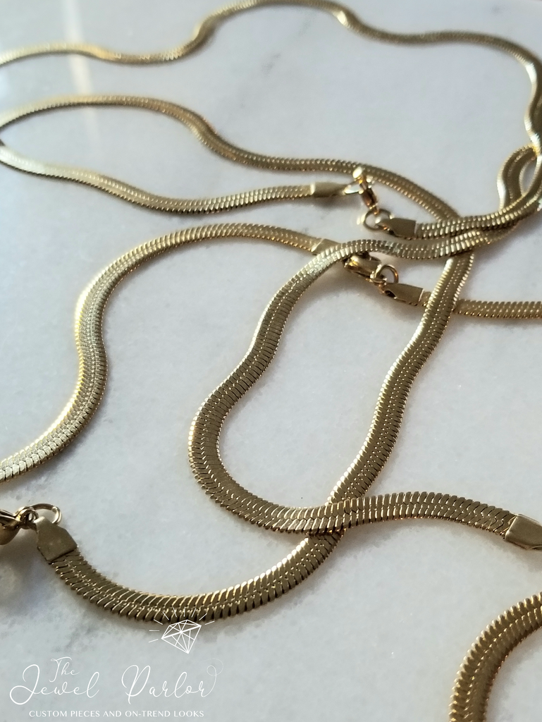 5MM Herringbone Snake Chain • Gold or Silver