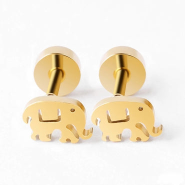Minimalist Baby Elephant Earrings + Screw Back Post