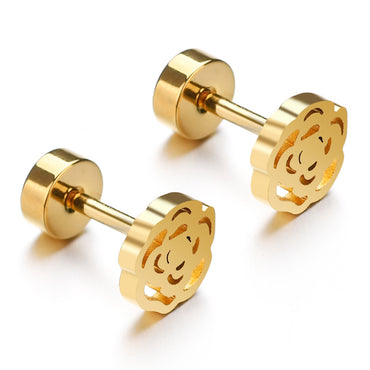 Minimalist Floral Rosette Earrings + Screw Back Post