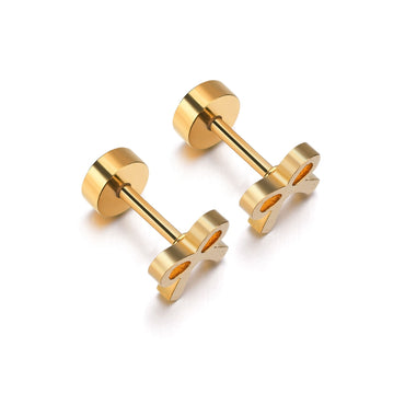 Minimalist Dainty Tied Bow Earrings + Screw Back Post