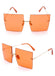 Square Up Rimless Colored Lens Sunglasses