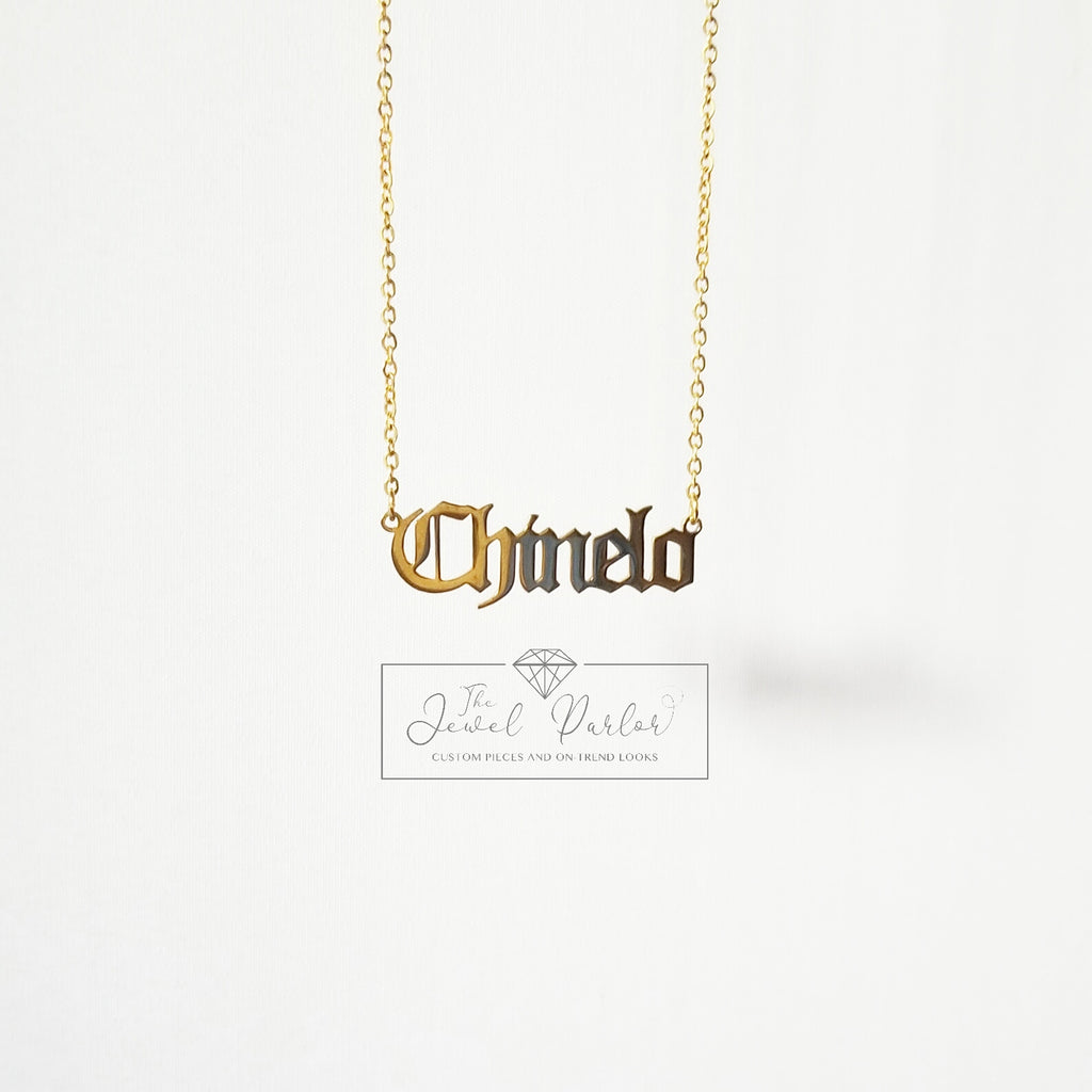 Personalized Custom Name Necklace OLD ENGLISH