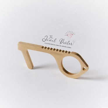 Brass Door Opener Hygiene Key + Hand Tool Keychain