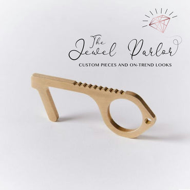 Brass Door Opener Hygiene Key + Hand Tool Keychain