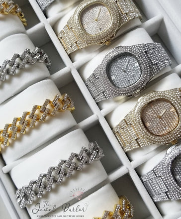 Kronos 3-Piece Watch + Cuban Link Set in Gold