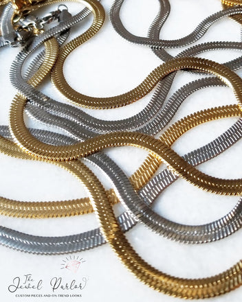5MM Herringbone Snake Chain • Gold or Silver