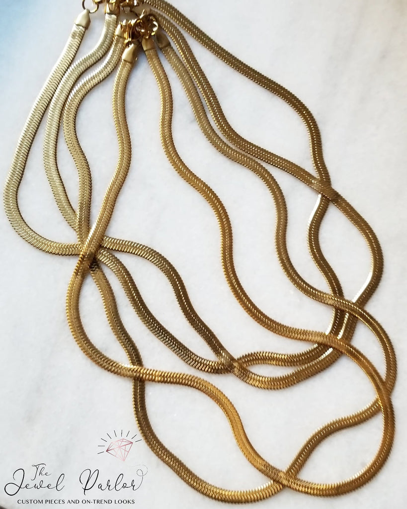 5MM Herringbone Snake Chain • Gold or Silver