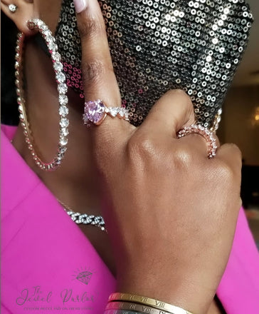 Wifey Material Heart Pink and Rose Gold Ring