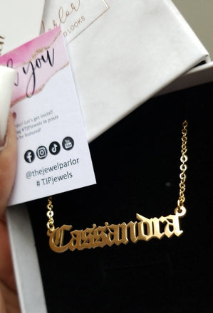 Gold-filled Name + Birth Year + Rope Chain Necklace Set