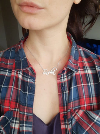 CURSIVE Font Name Necklace Personalized Custom