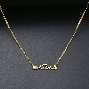 Love Struck Arrow Heart Beat Necklace