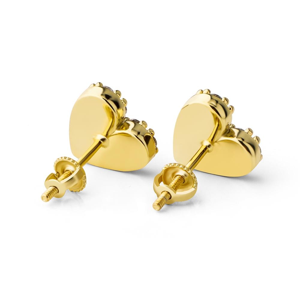 Pavé Heart Stud Earrings • Sterling or Vermeil
